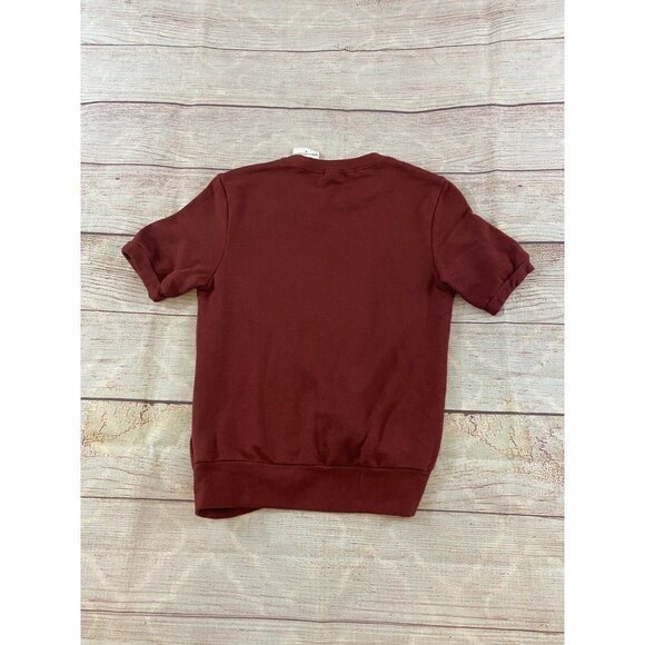 NWT Sateside Nordstrom Women's Modal Short Sleeve Front Twist Amber Sweater - XS - Picture 11 of 12